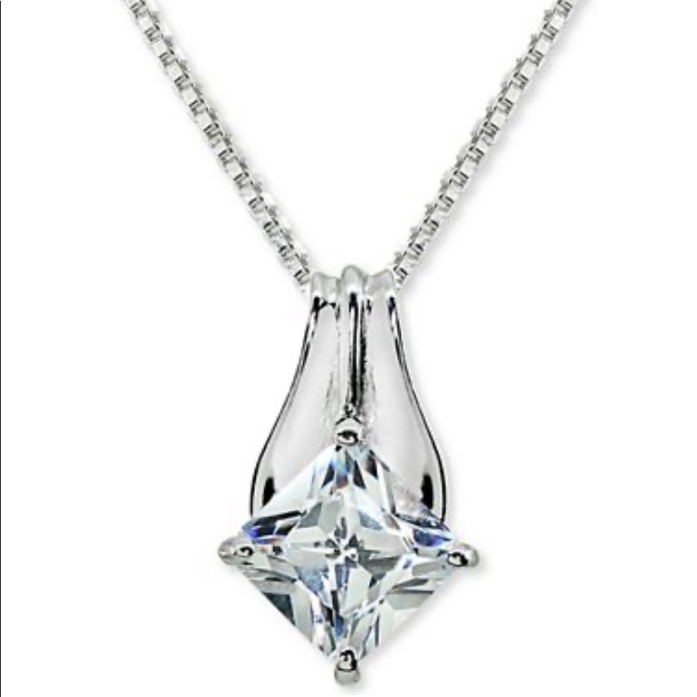 Sterling Silver Pendant with Square Cut CZ